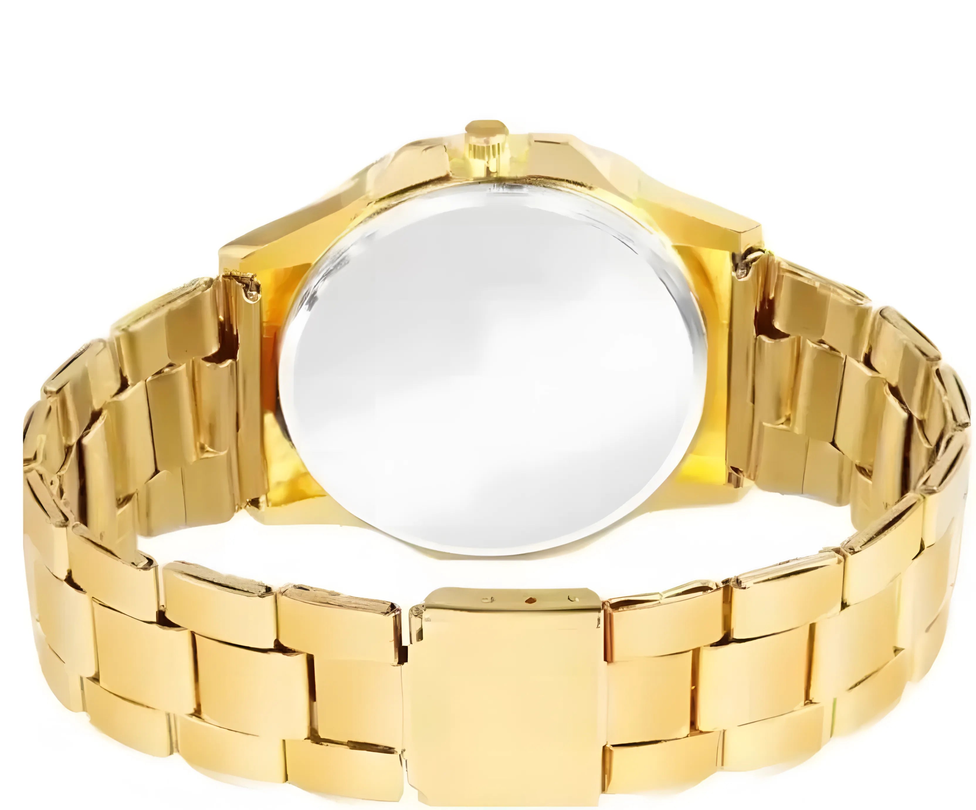Limited Edition: Golden Stone Studded Diamond Wrist Watch For Him